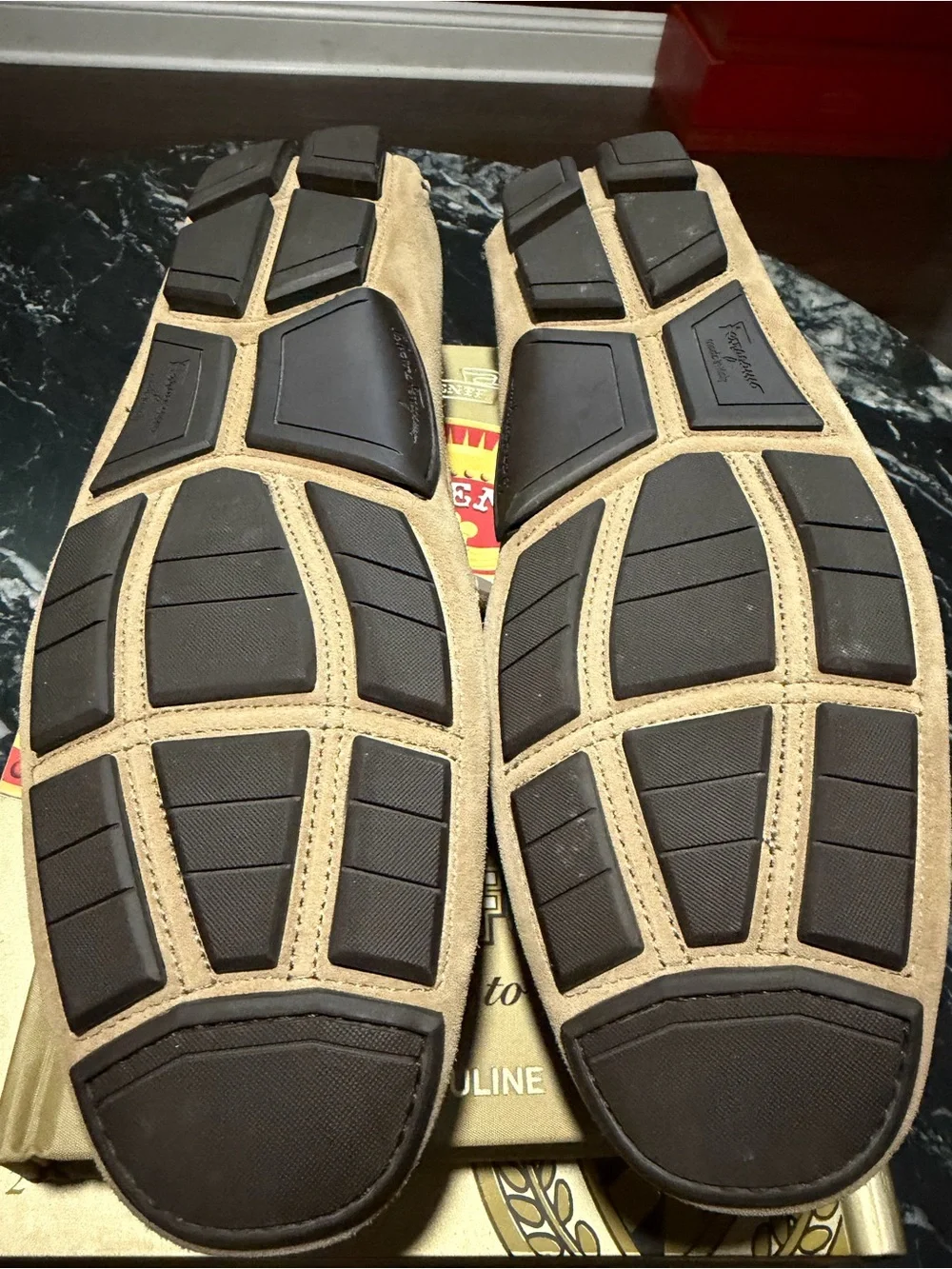 Salvatore Ferragamo Tan Suede Bit Loafers